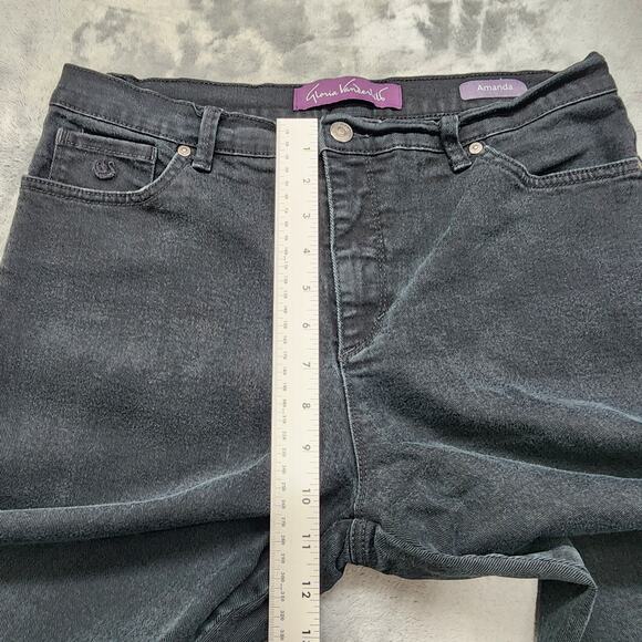 Gloria Vanderbilt Jeans Womens 12P PETITE Faded Black Amanda High Rise Slim Leg - Picture 13 of 16